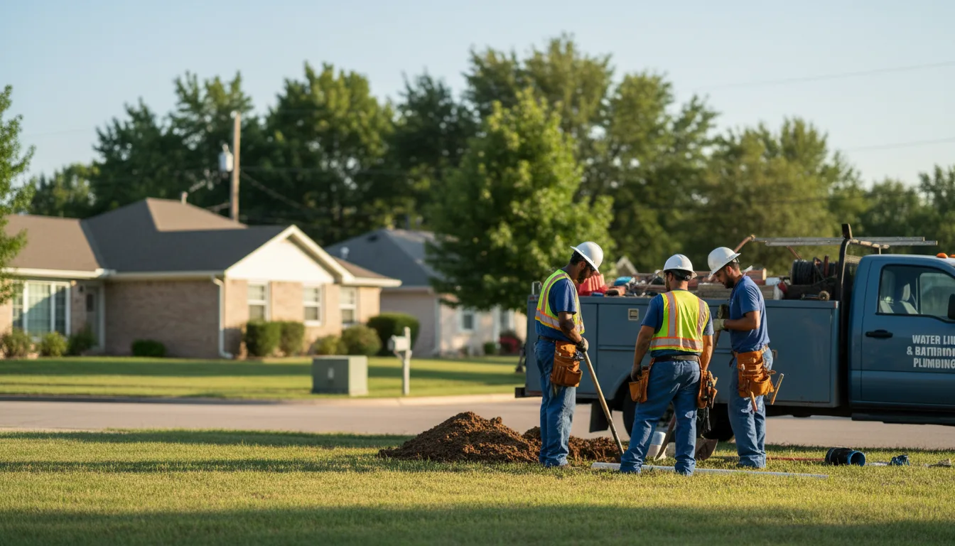 Residential water line and bathroom plumbing service in South Bend, WA